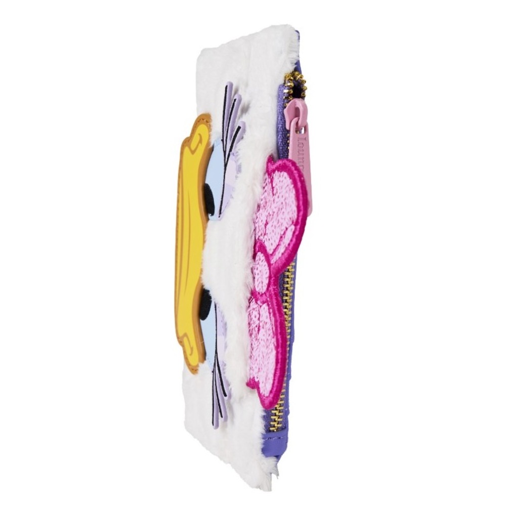 Loungefly Disney Daisy Duck Cardholder Plush Card Wallet With Zipper Pocket New - Picture 3 of 3